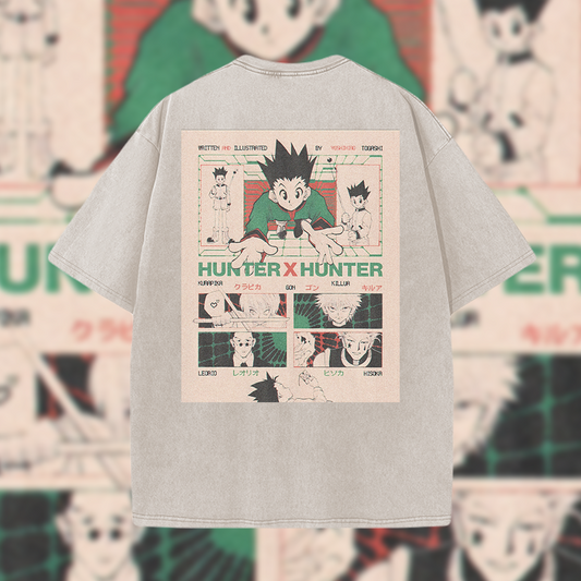 Hunter Hunter 2011 - Vintage Mineral Wash Graphic Tee - 230gsm, Back Print