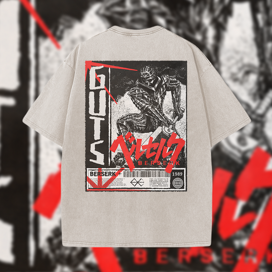 Berserk 1989 - Vintage Mineral Wash Graphic Tee - 230gsm, Back Print