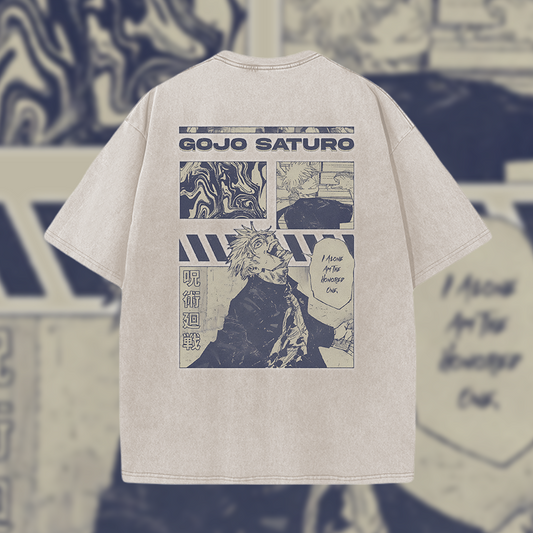 Jujutsu Kaisen The Honored One - Vintage Mineral Wash Graphic Tee - 230gsm, Back Print