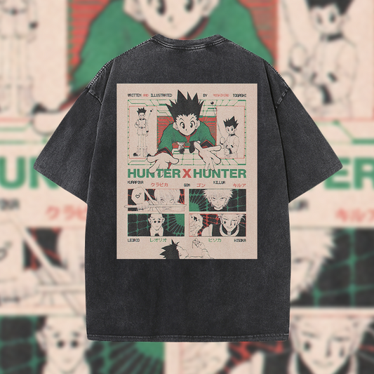 Hunter Hunter 2011 - Vintage Mineral Wash Graphic Tee - 230gsm, Back Print