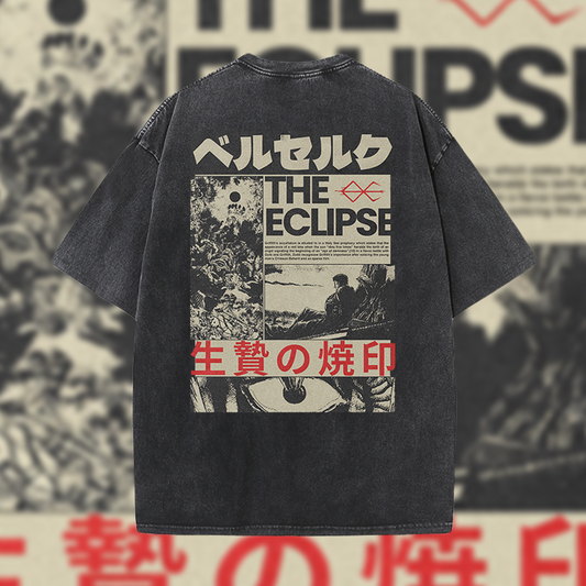 Berserk The Eclipse - Vintage Mineral Wash Graphic Tee - 230gsm, Back Print